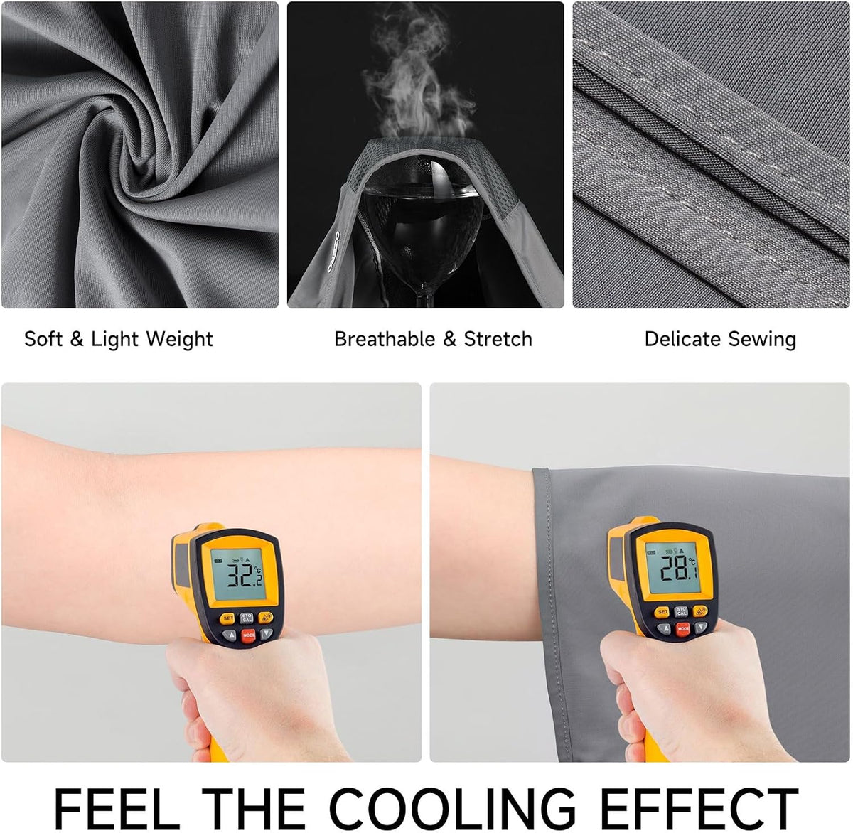 OZERO Cooling Neck Gaiter Face Mask With Ear Loops, UPF 50+ UV Protection