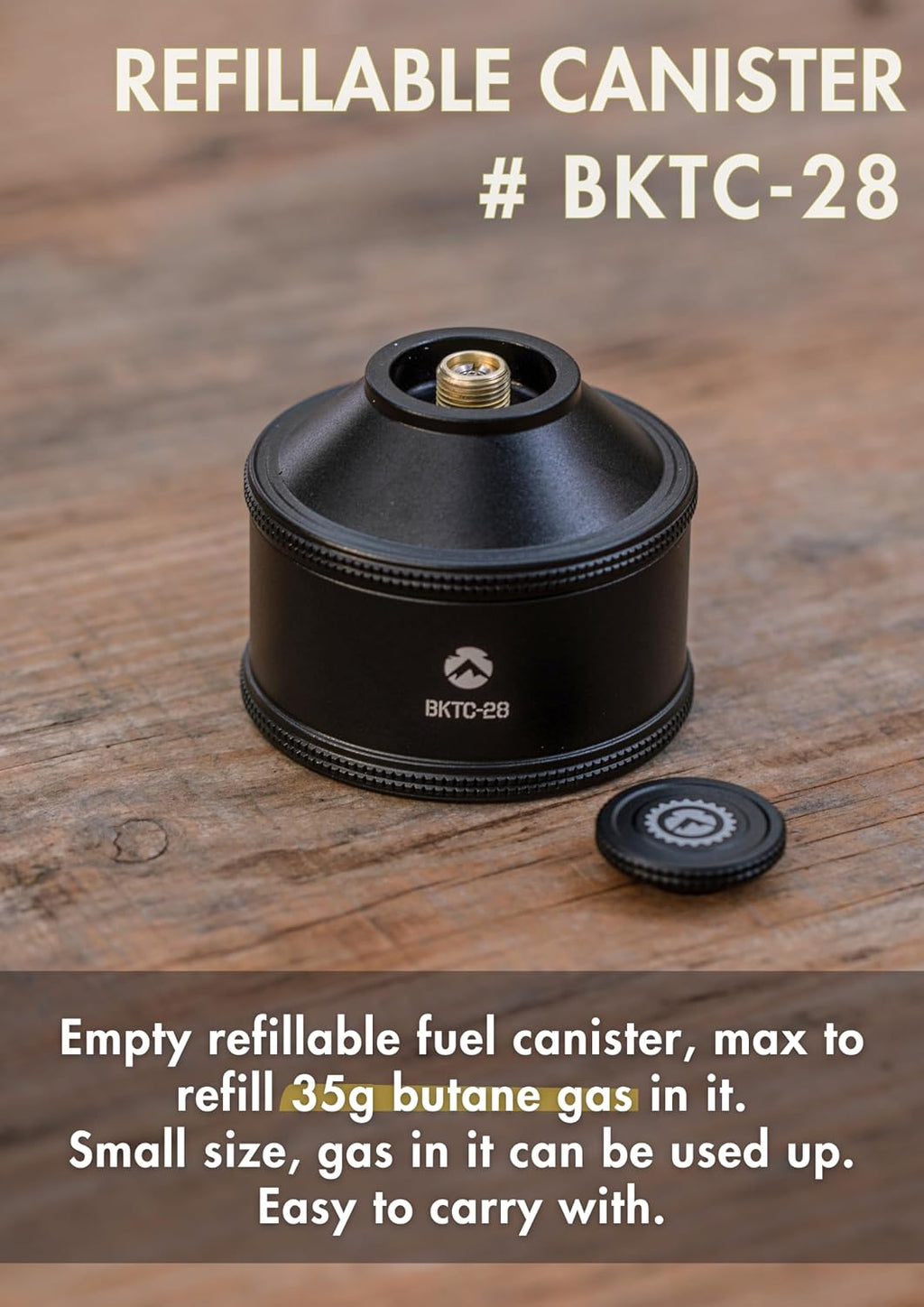 CAMPINGMOON Empty Refillable Gas Canister 35g EN417 Lindal BKTC-28