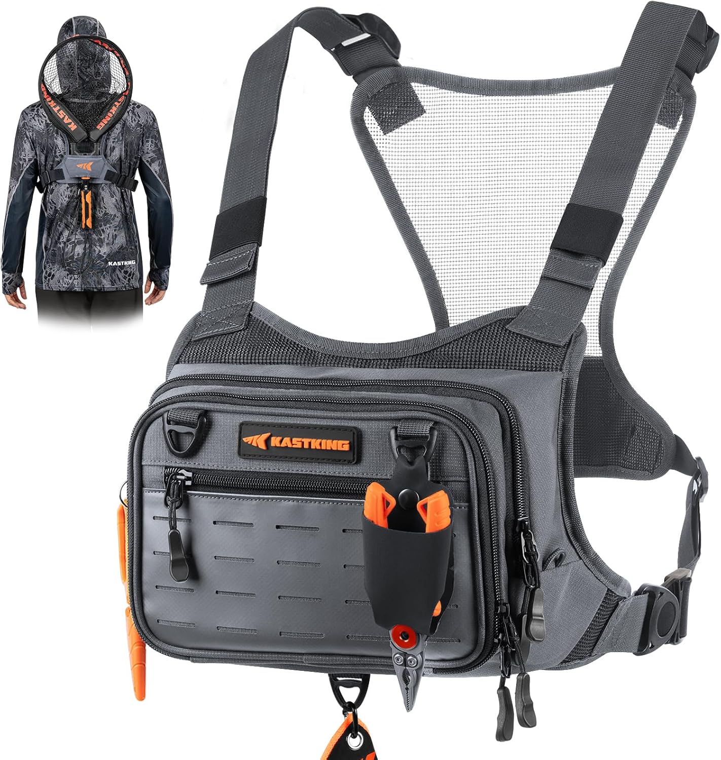 KastKing BaitBoss Water-Resistant Fishing Chest Pack; Fishing Bag for Men