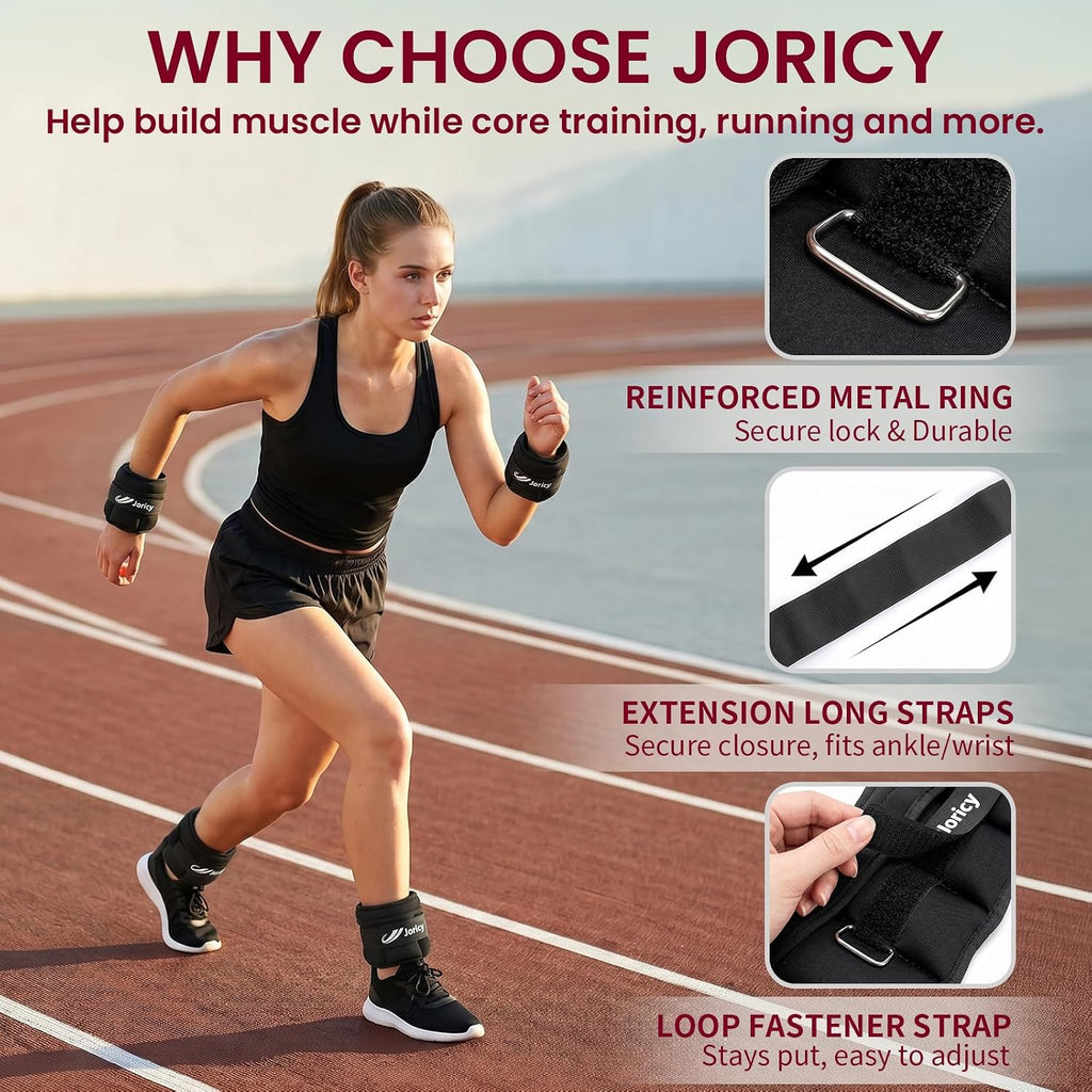 Adjustable Ankle Weights for Women Men A Pair of 1-3/4/5/6/8/10/20LBS