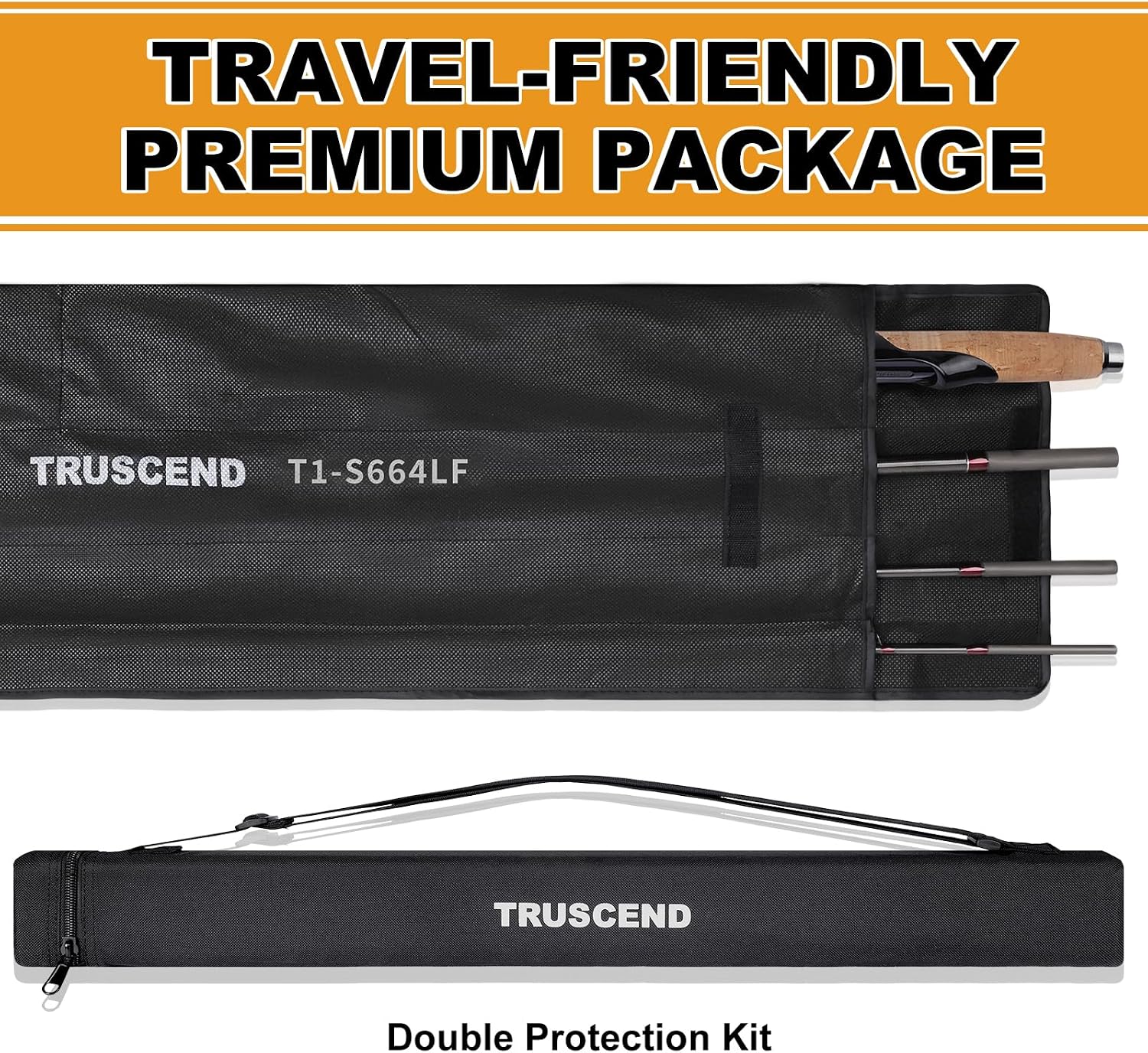 TRUSCEND Craz Easy Control Spinning Fishing Rods, 1-Piece Performance Multi-Piece Travel Rod, High Strength & Sensitive Backbone, Tough Fishing Rod with Toray Carbon, Fuji A Ring & K Guide