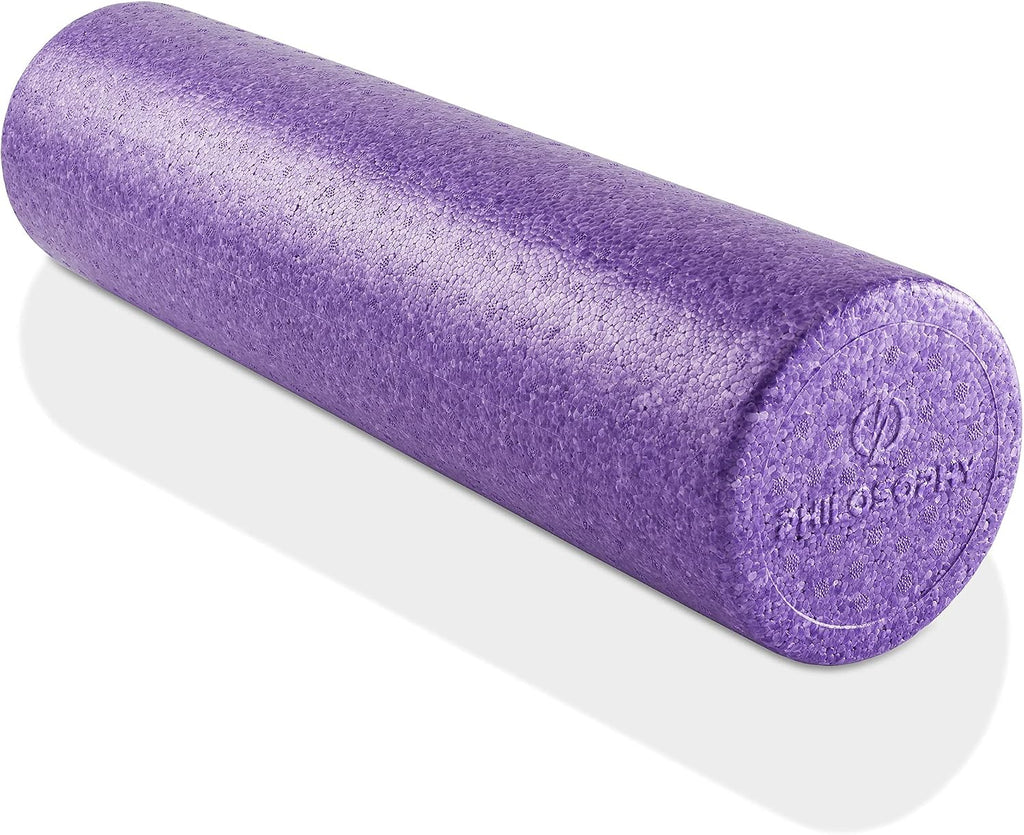 Philosophy Gym 12" High-Density Foam Roller for Exercise, Massage, Muscle Recovery - Round, Black