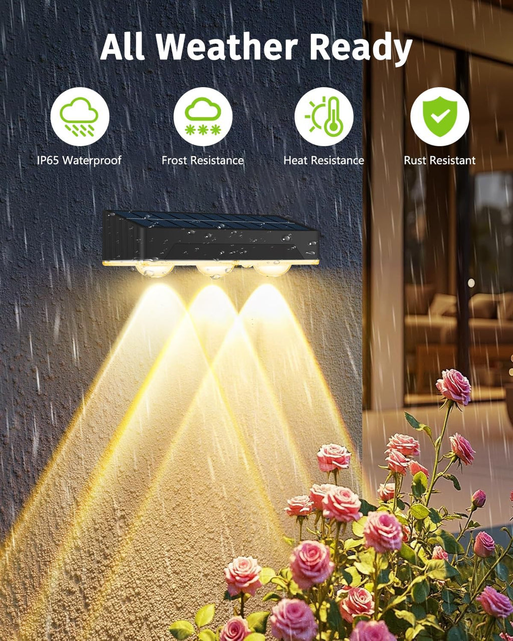 Solar Fence Lights Outdoor 12 Pack Upgraded High Brightness 3 LED Spot Lens Waterproof Deck Lights 7 Mode Warm&Cool White RGB Solar Powered Wall Lighting Decor for Outside Patio Step Backyard Railing