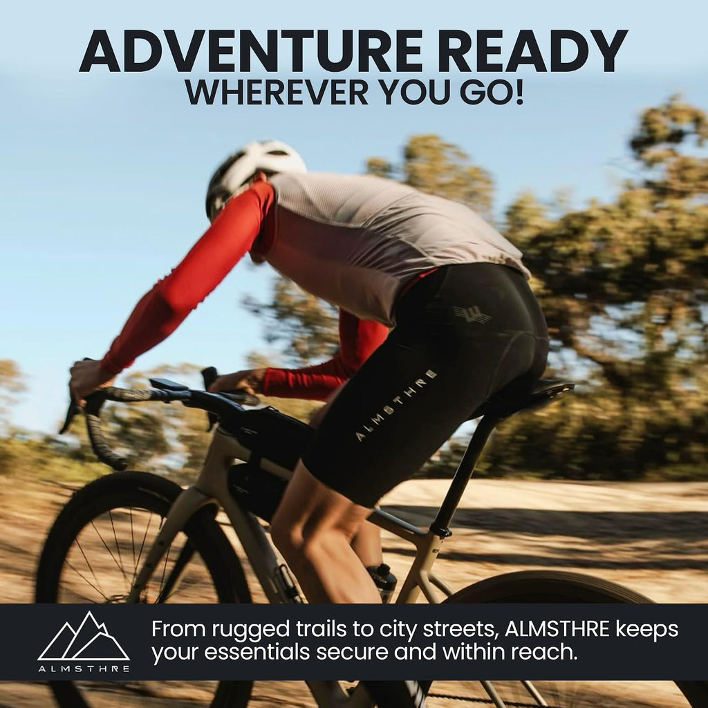 ALMSTHRE Bike Frame Bag | Weather-Resistant, Waterproof Zippers & Dual-Sided Access for Road, MTB, and Ebike Frames