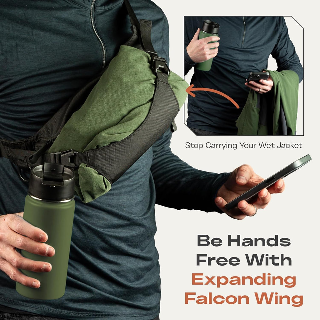 Falcon2L Ultralight Fanny Pack | Crossbody Belt Bag for Men & Women | Compact Waist Pack Sling for Essentials | Expandable External Carry Water-Resistant for Outdoor Travel & Everyday