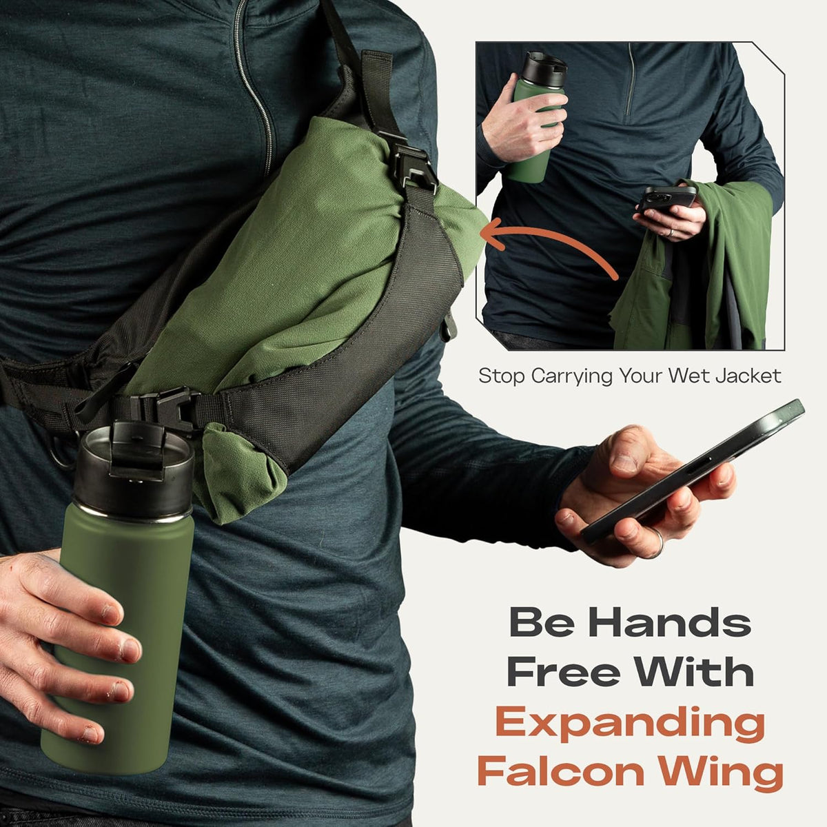 Falcon2L Ultralight Fanny Pack | Crossbody Belt Bag for Men & Women | Compact Waist Pack Sling for Essentials | Expandable External Carry Water-Resistant for Outdoor Travel & Everyday