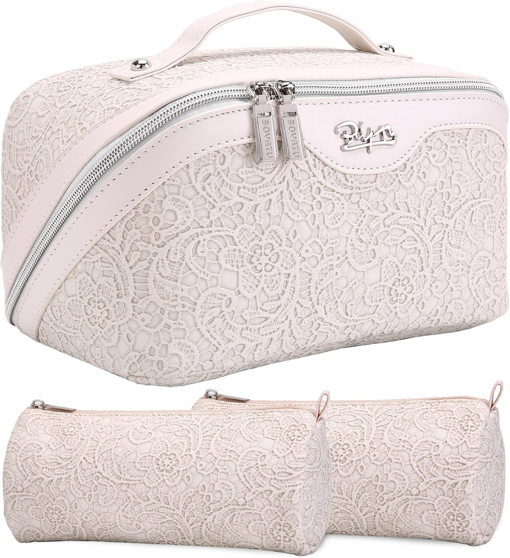 BOYATU Travel Makeup Bags Cosmetic Organizer Bag: 3-Set Make up Bag