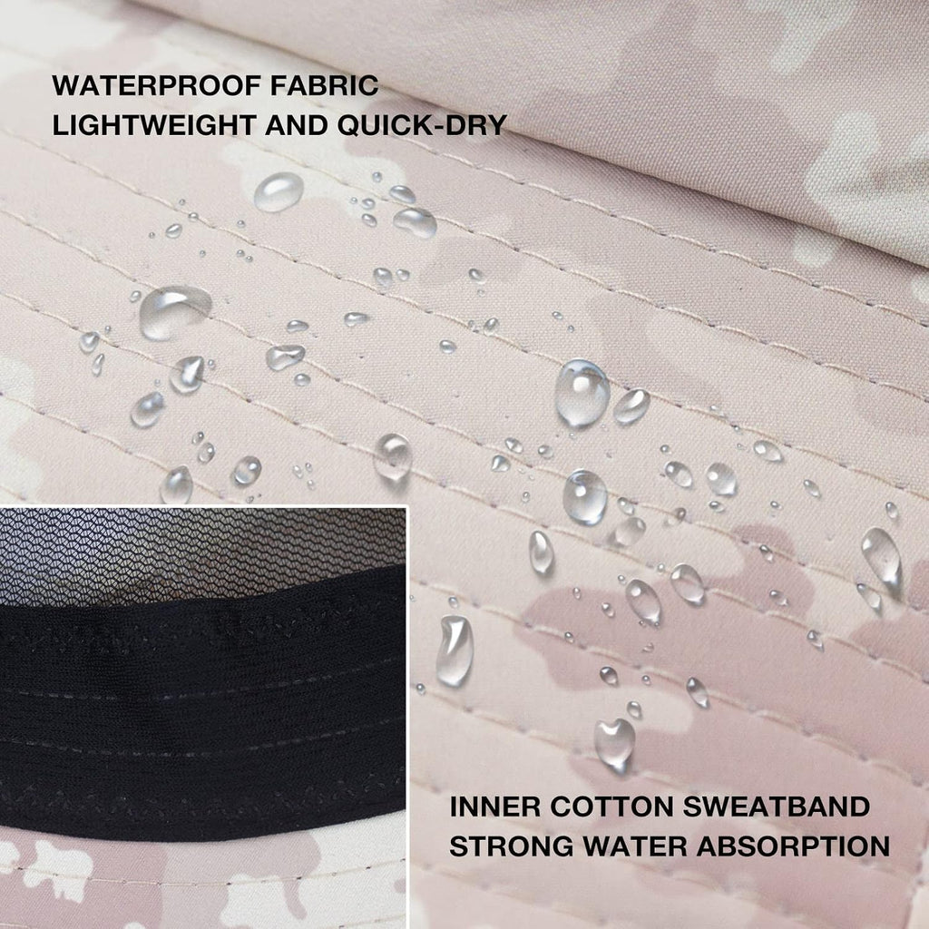Sun Hats for Men Women UPF 50+ Wide Brim Bucket Hat Waterproof Packable Cowboy Hat for Fishing Beach Safari Gardening Golf