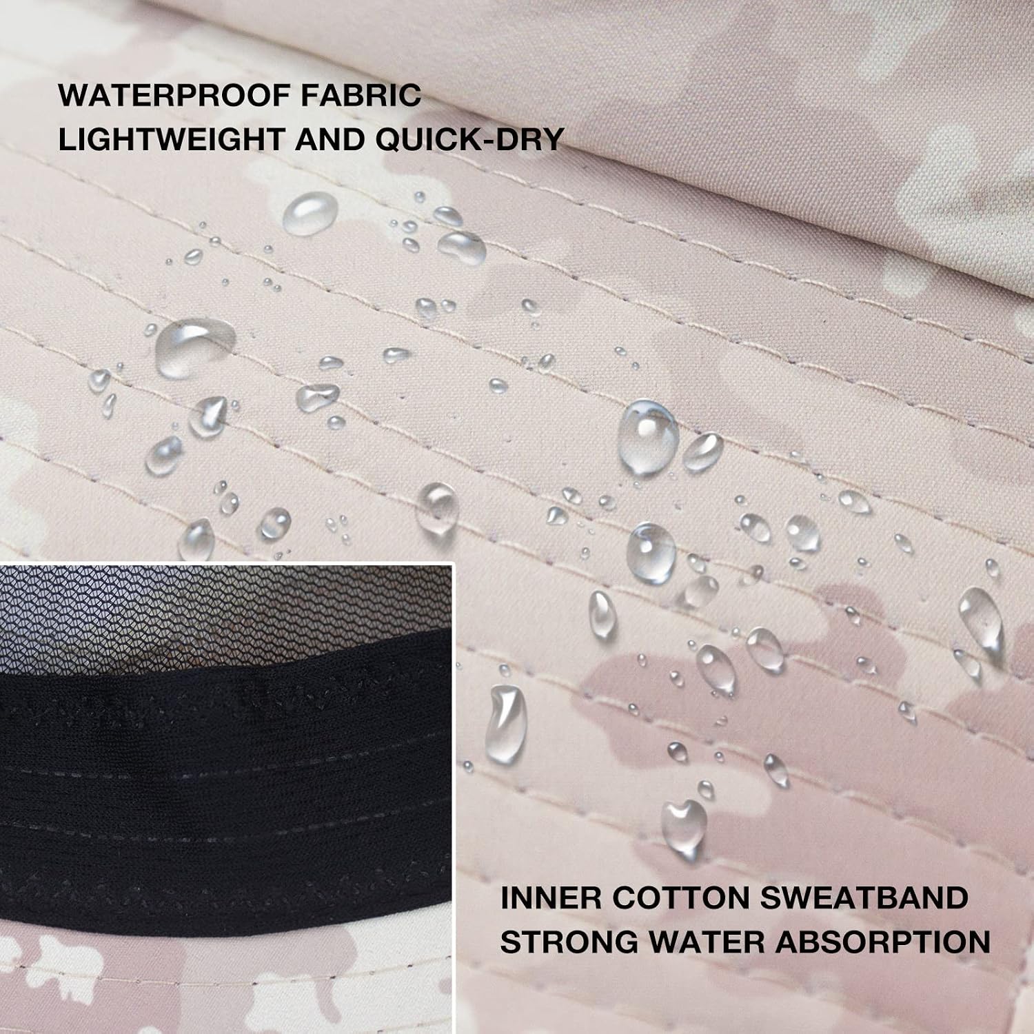 Sun Hats for Men Women UPF 50+ Wide Brim Bucket Hat Waterproof Packable Cowboy Hat for Fishing Beach Safari Gardening Golf