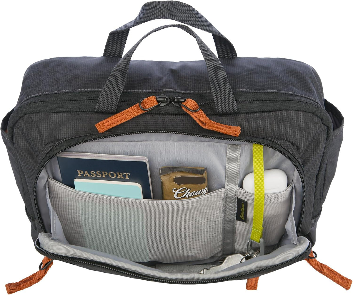 Eddie Bauer 7L Trail Bag with Removeable Shoulder Strap and Adjustable Waistband, Carbon Black
