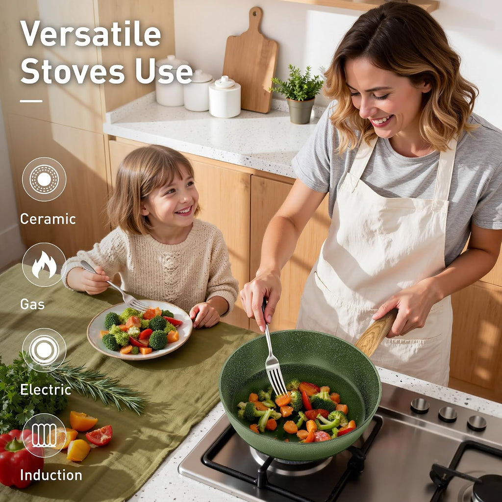 DishDelight 12 Piece Pots and Pans Set, Nonstick Kitchen Cookware Sets