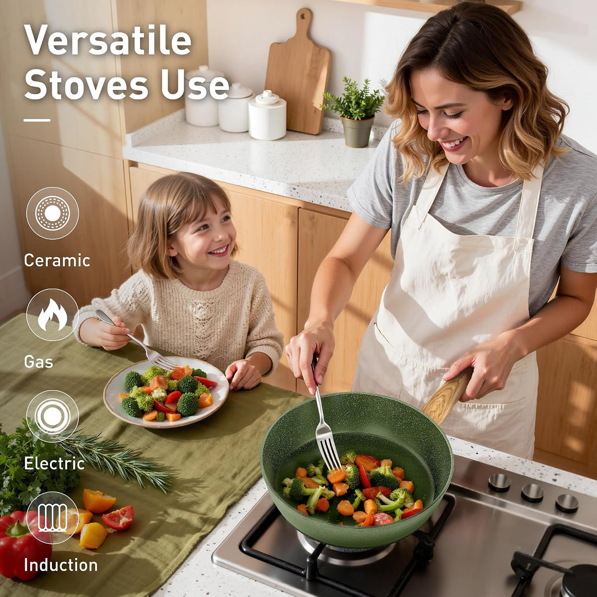 DishDelight 12 Piece Pots and Pans Set, Nonstick Kitchen Cookware Sets