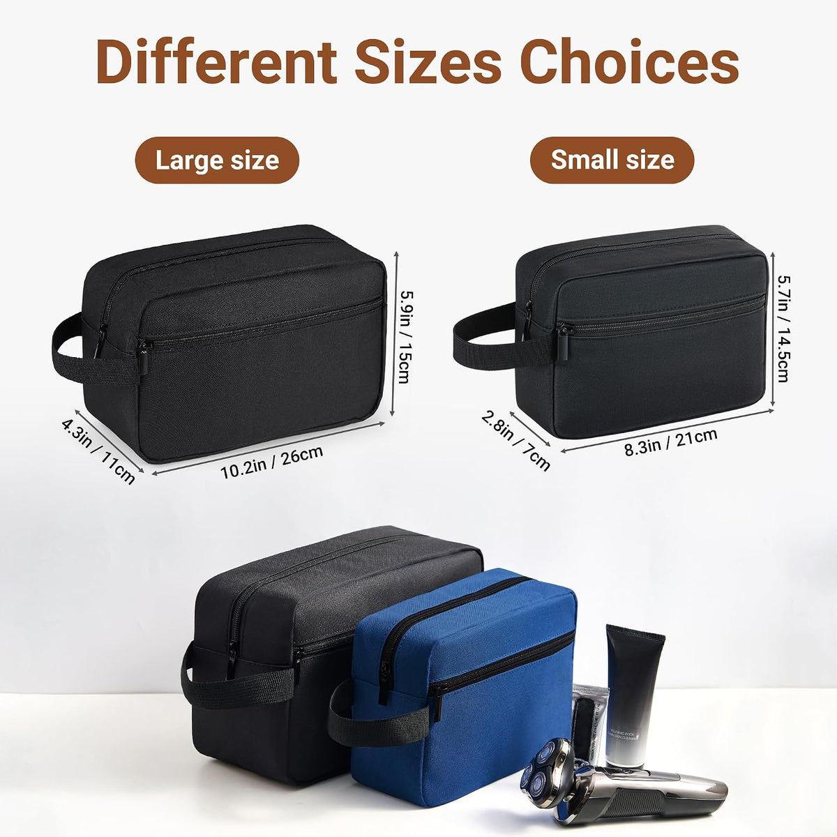 Elviros Hanging Toiletry Bag, Lightweight Travel Dopp Kit, Large, Black