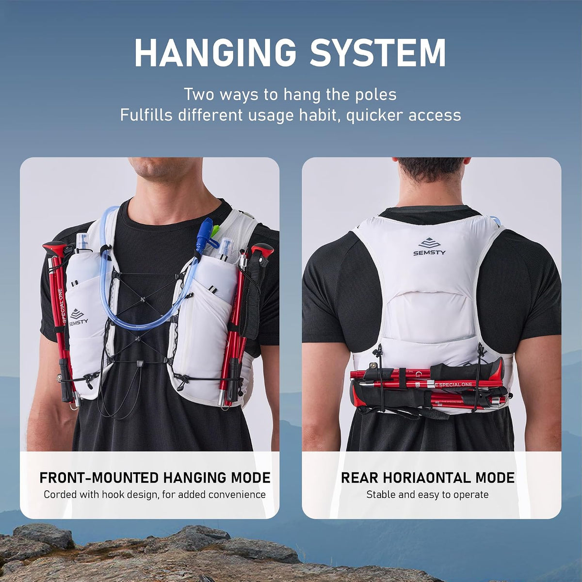 Running Hydration Vest 5L, Running Backpack with 2x500ml Soft Flask