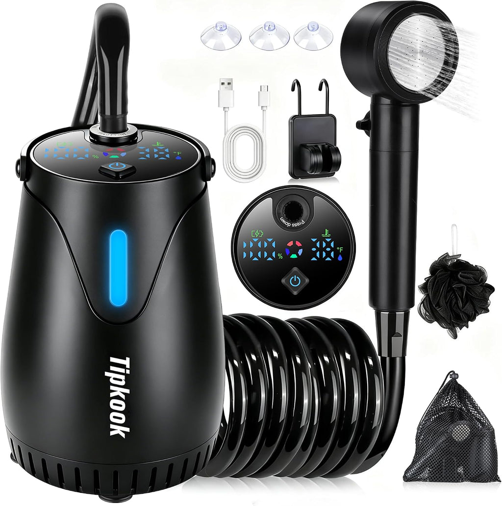 Portable Camping Shower Pump with Night Light Mode
