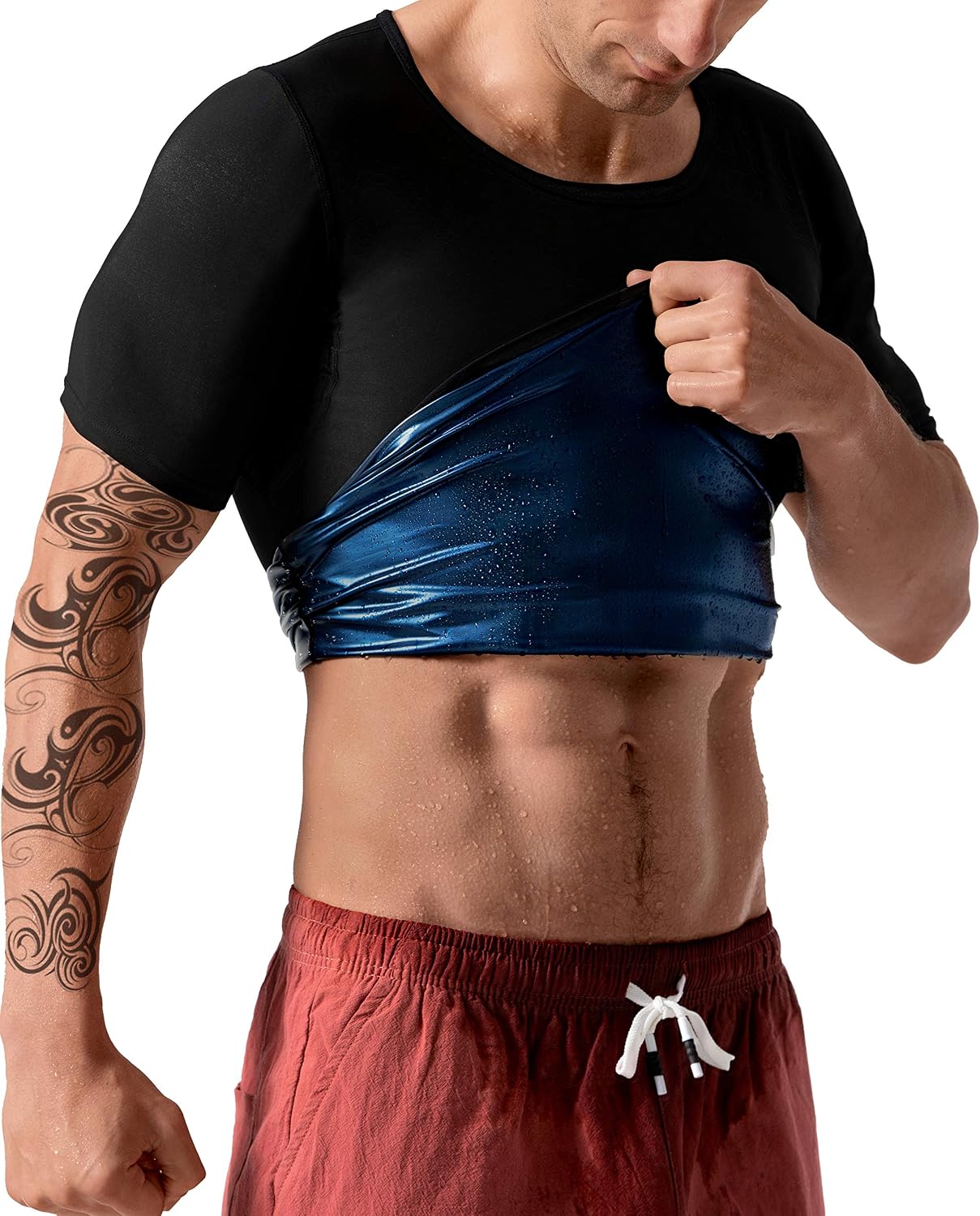 Sauna Shirt for Men Sweat Tank Top Heat Trapping Suit Workout