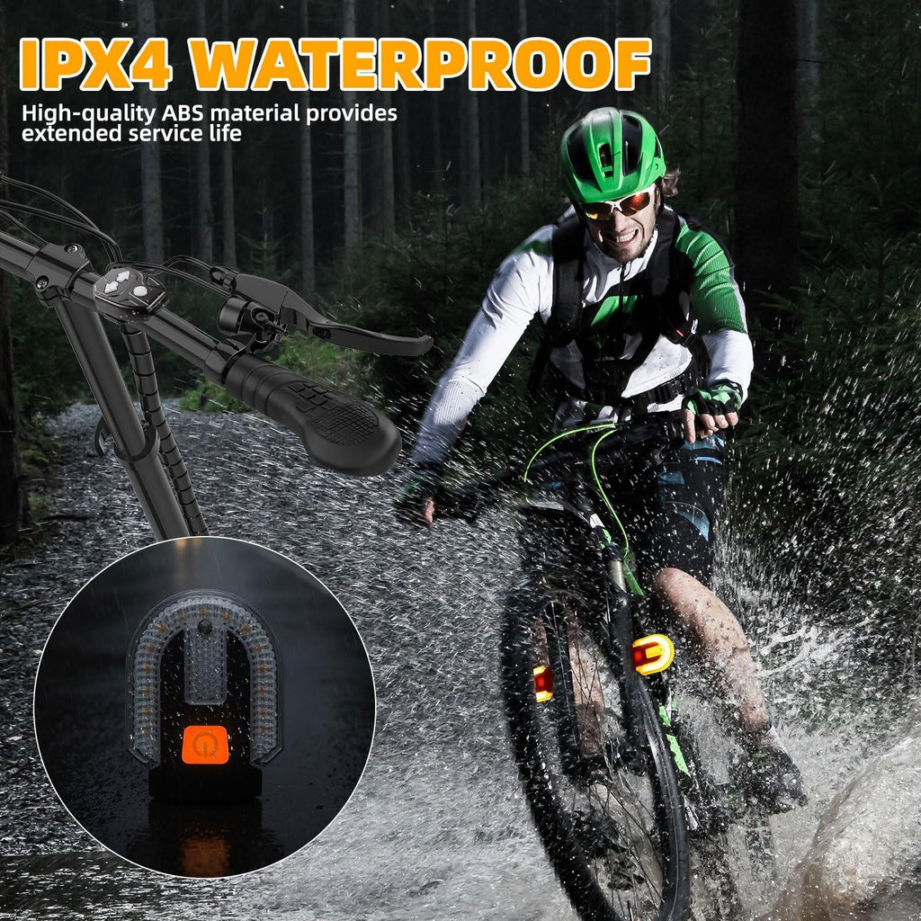 Bike Tail Lights with Turn Signals, Wireless Remote Control USB Charging Bike Rear Light, Waterproof Split/Integrated Bicycle Lights, 5 Modes Safety Warning Turn Signals Light for Night Riding