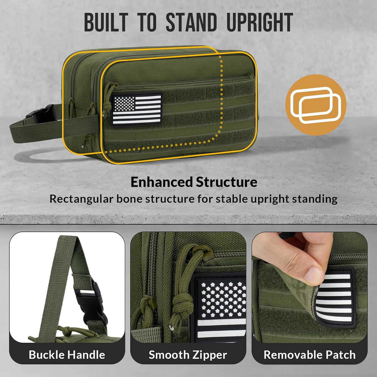 Tactical Toiletry Bag for Men Hygiene Bag Military Tool, Green