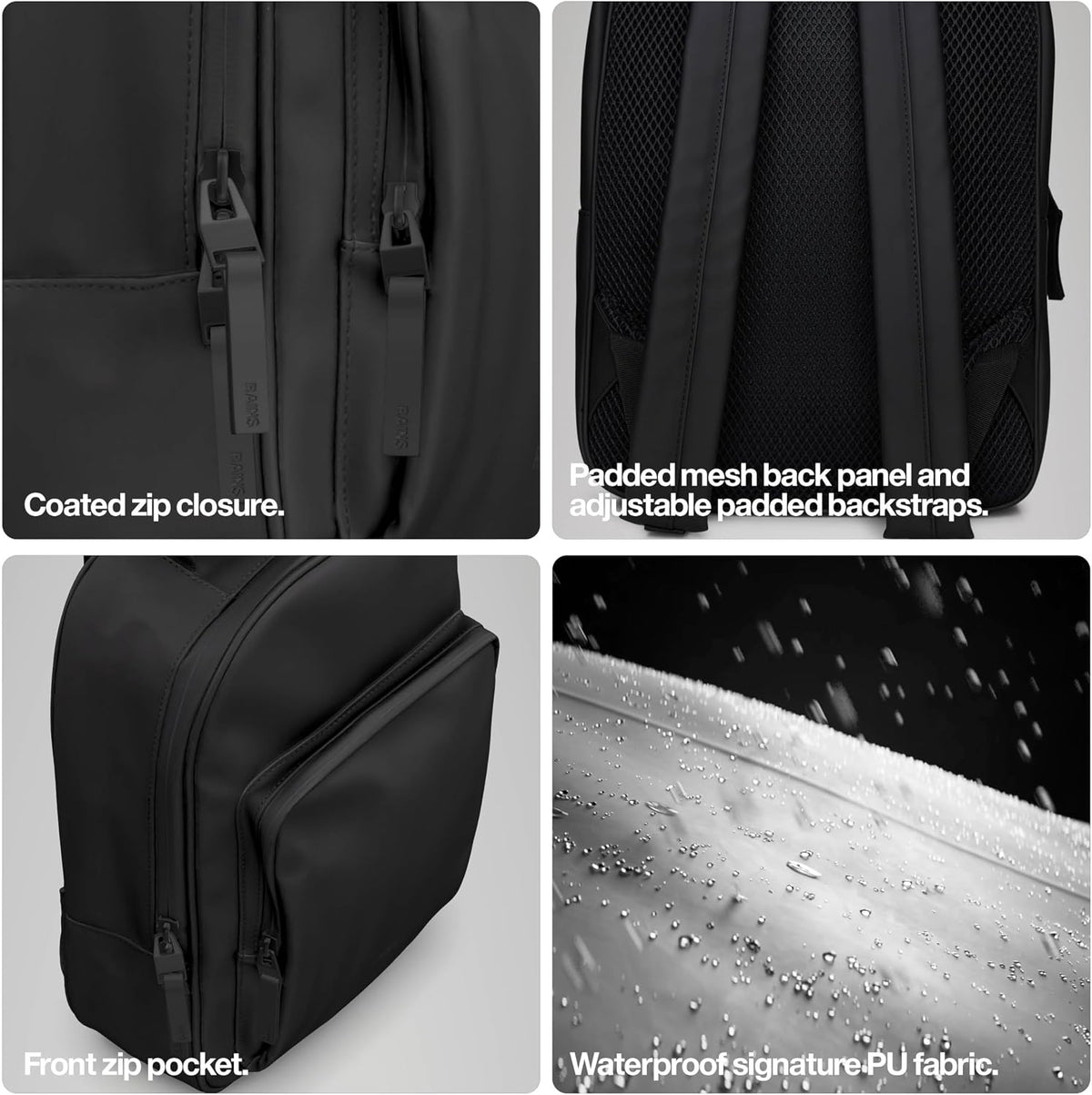 RAINS Book Daypack Large Waterproof Laptop Backpack for Men, Commuter