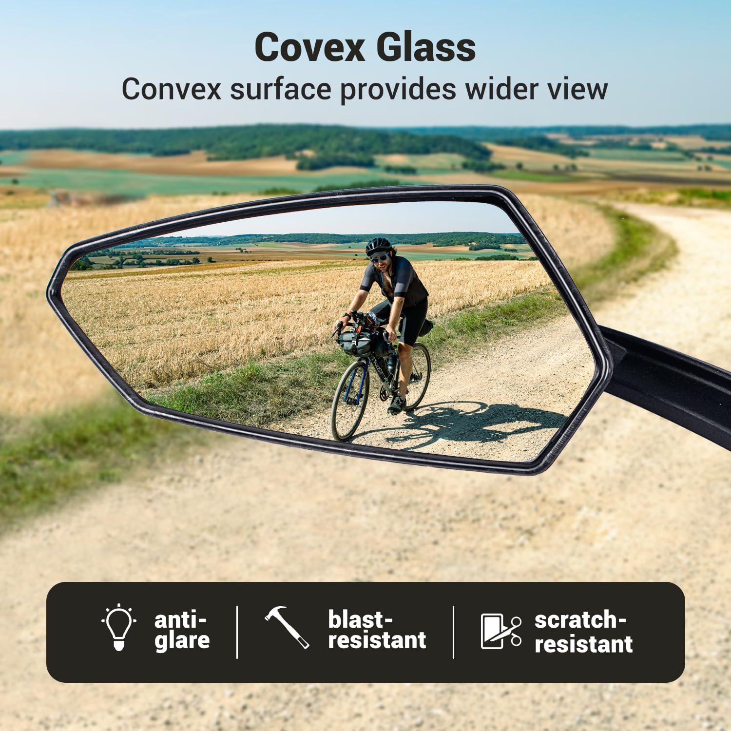Zycle Bike Mirror, 1 Pair EBike Mirrors for Handlebars, 360° Adjustable Bicycle Rear view Mirrors, 22.2 Universal Bike Accessories (White)