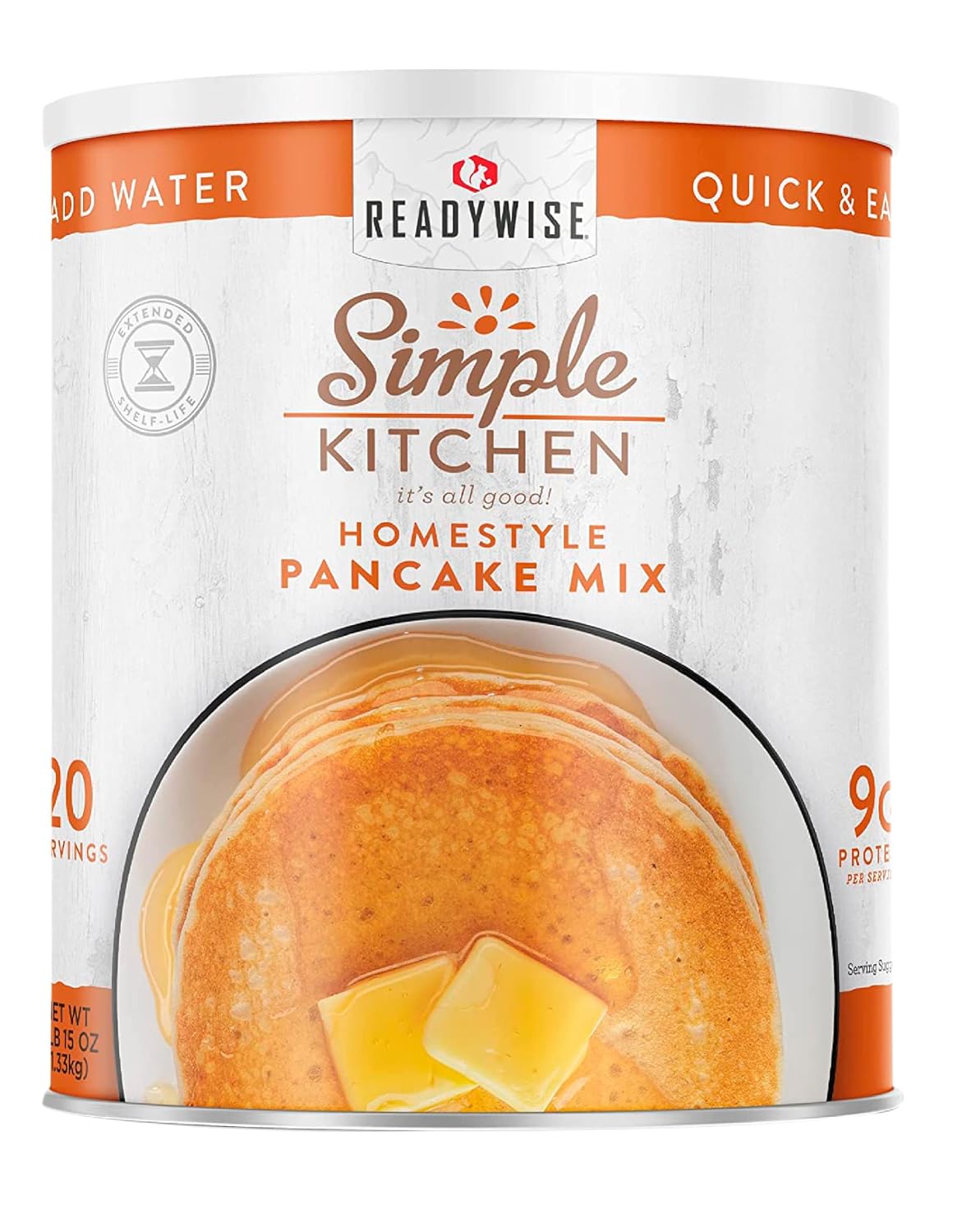 SIMPLE KITCHEN Homestyle Pancake Mix #10 Can, 20 Servings, Camping Meals