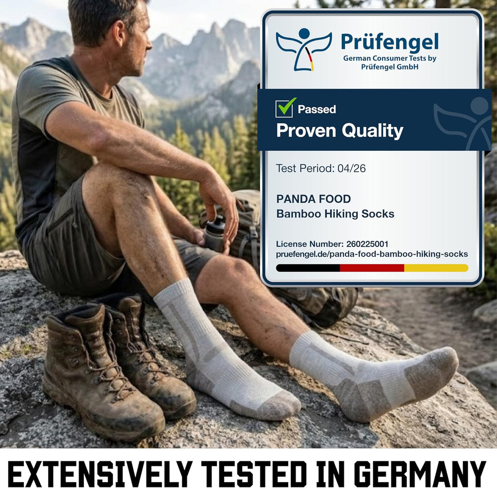 Bamboo Rayon Crew Hiking Socks | Premium Anti-Blister Warm Breathable | Cushioned for Sports | Men Women | 3 Pack