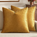 MIULEE Velvet Throw Pillow Covers 18x18 Inch Pack of 2 Dark Gold
