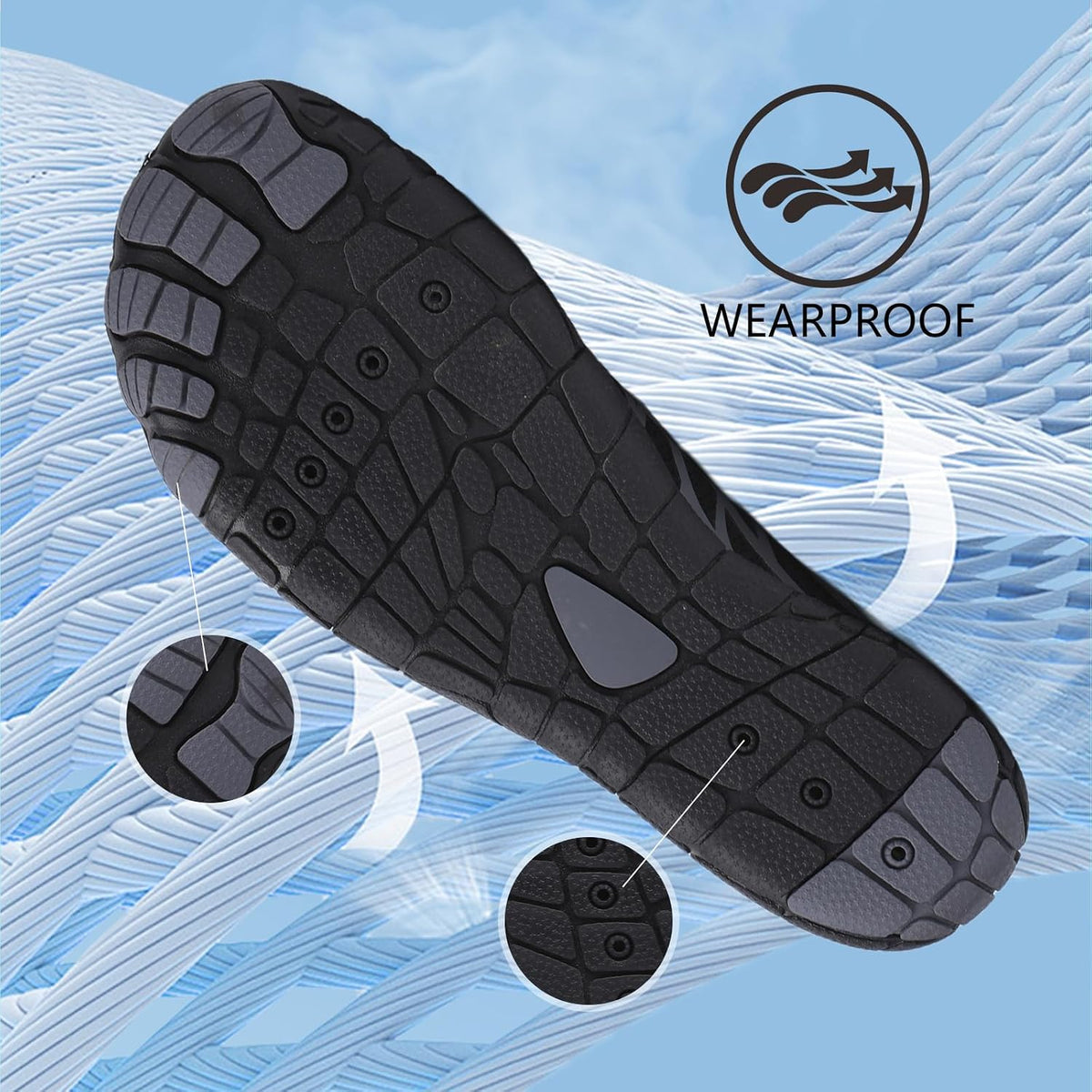 SIOSNETA Hike Barefoot Shoes for Women Men, Breathable Non-Slip Athletic Footwear, Wide Toe Water Shoes for Hiking, Non-Slip Neuropathy Shoes for Women Men, Grounded Comfort wear