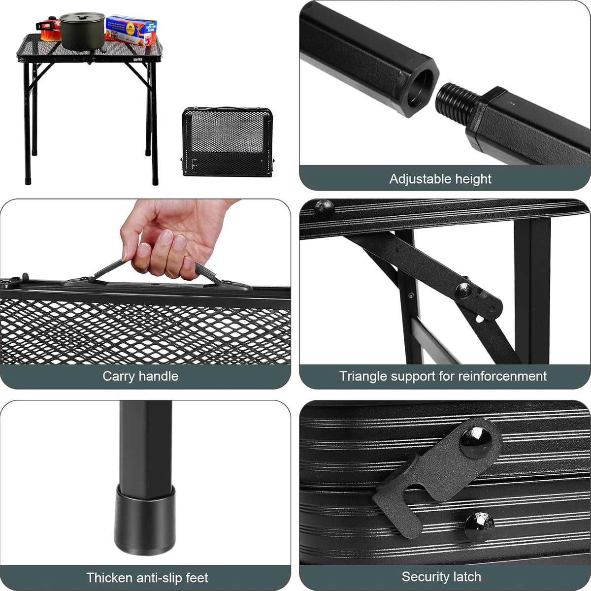 2 Ft Folding Camping Table,Small Lightweight Portable Grill Table