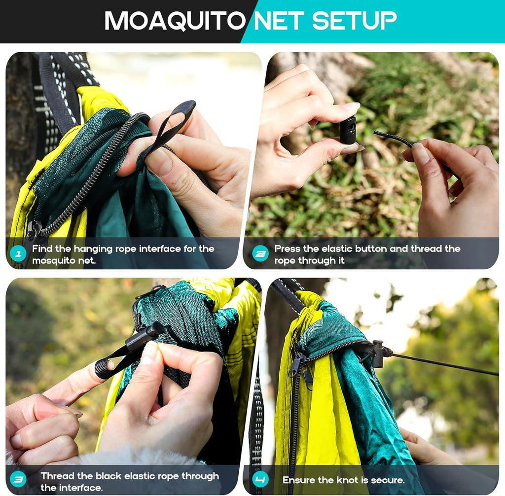 Camping Hammock Mosquito Net,Double & Single Portable Hammocks for Small Hammocks with 2 Tree Straps,Hammock Tent for Travel Camping,Camping Accessories for Indoor Outdoor Hiking Backpacking
