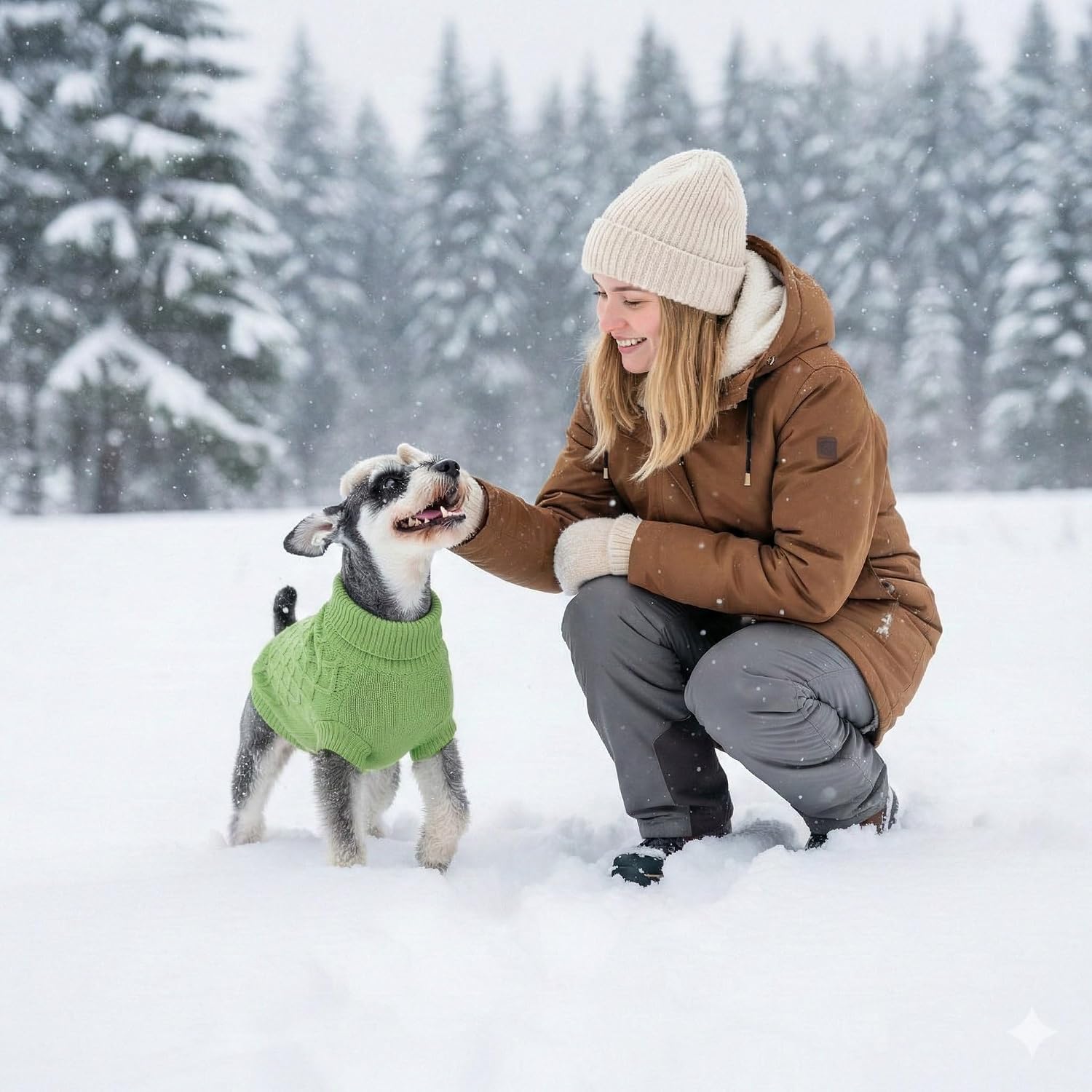 Small Dog Sweaters, Soft Knit Cold Weather Turtleneck Dog Clothes, Lightweight Warm Puppy Sweater for Chihuahua, Dachshund, Shih Tzu, Yorkie (Green, M)