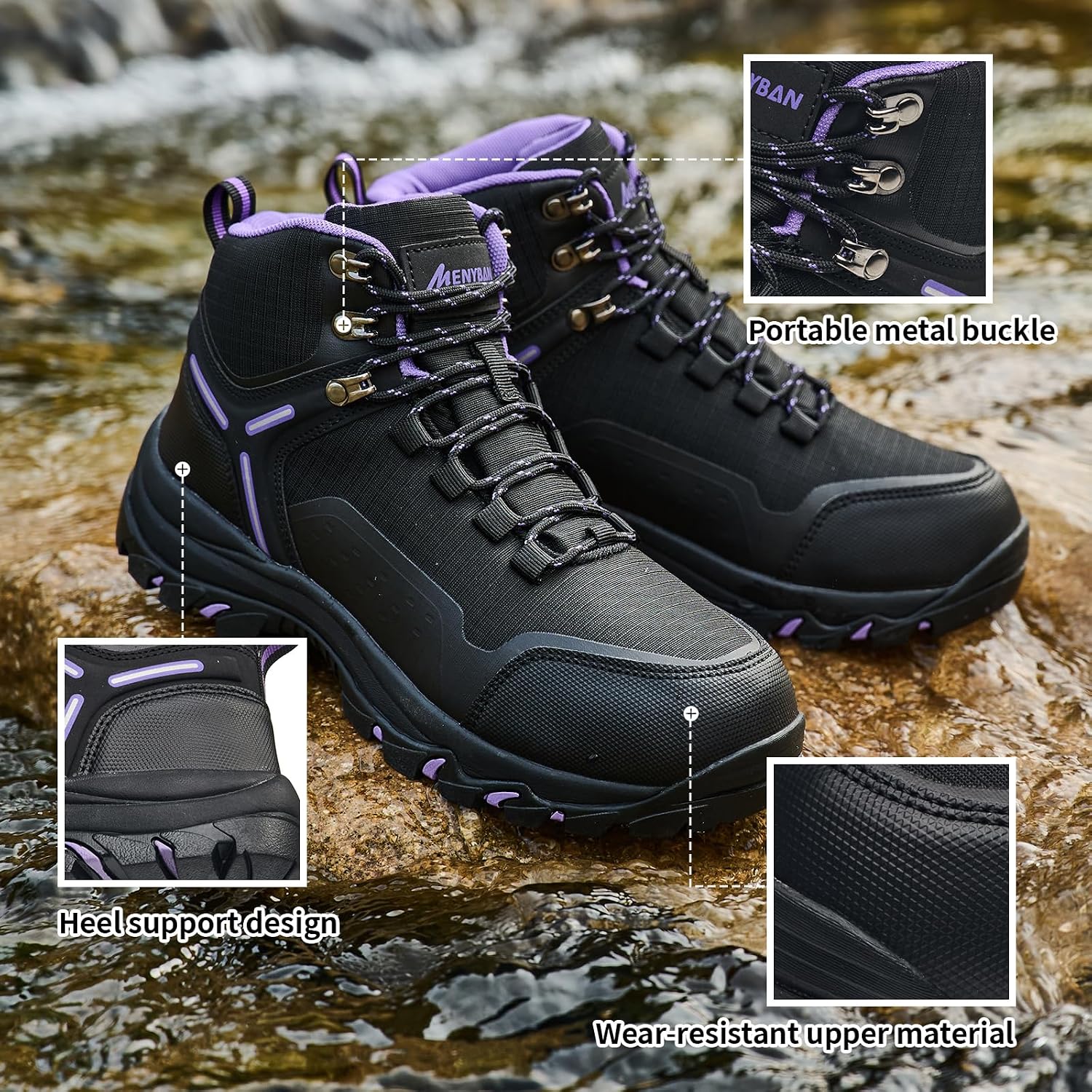 Women's Waterproof Ankle Support Hiking Boots