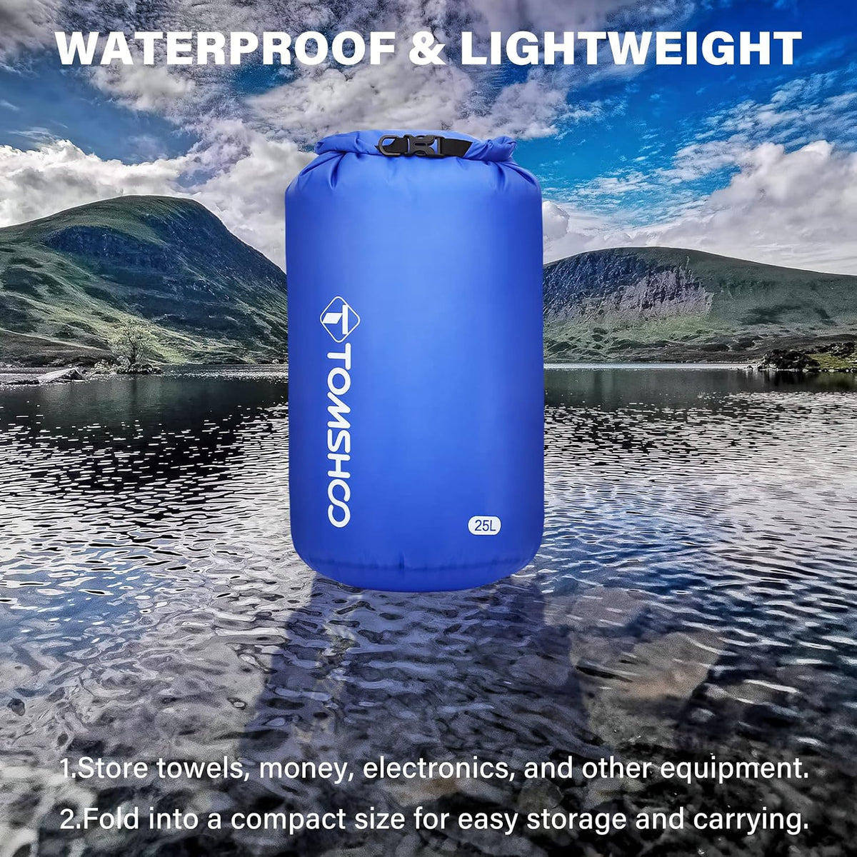 TOMSHOO 3-Pack/5-Pack Dry Bag Lightweight Waterproof