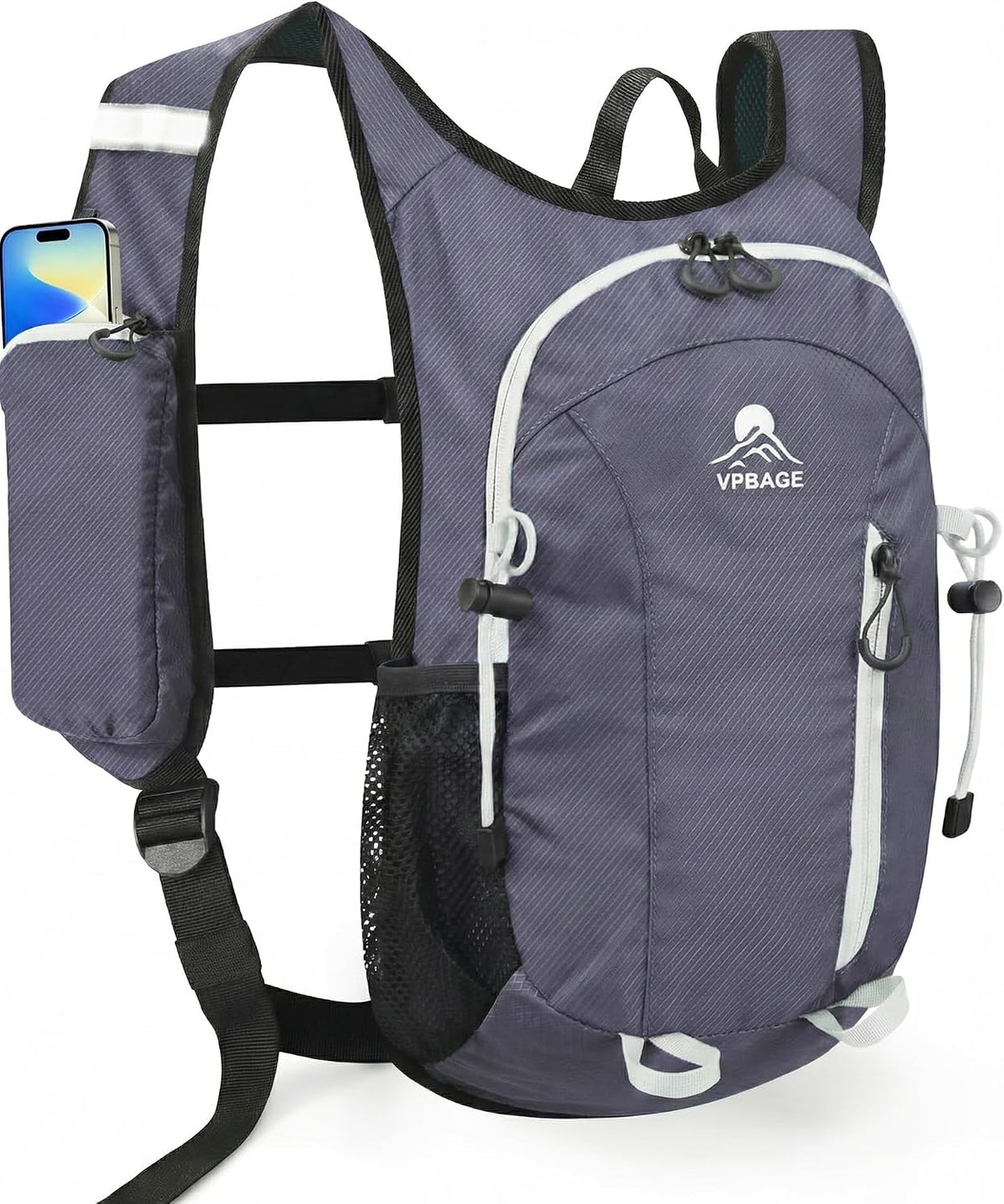 Foldable Small Hiking Backpack with 3 Strap Pockets – Lightweight 300D Spill-proof Daypack for Men Women – Packable Small Travel Backpack with Chest Strap & Trekking Pole Holder – Durable Outdoor Bag