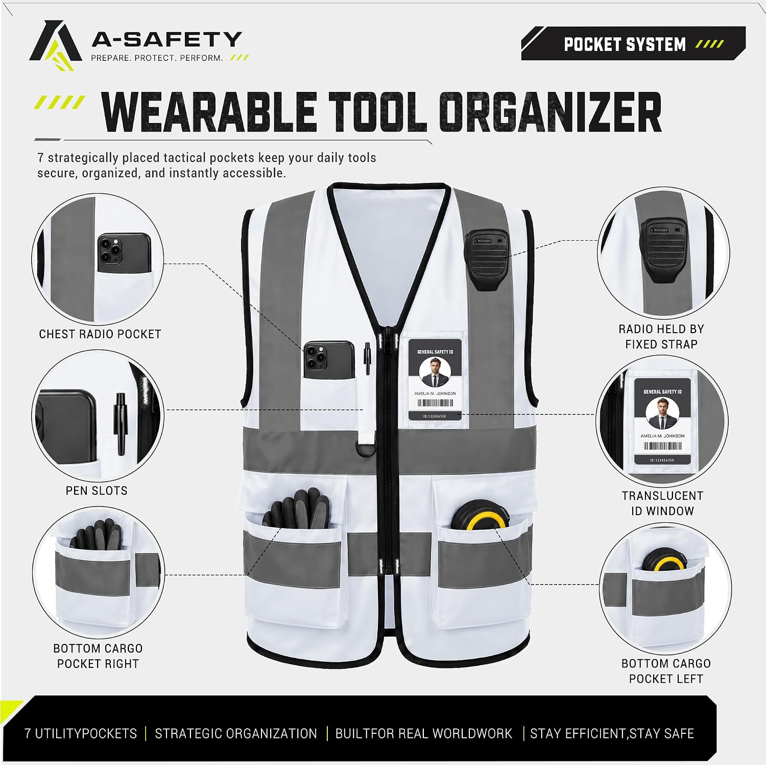 A-SAFETY High Visibility Reflective Safety Vest Customize Logo (XS-8XL)