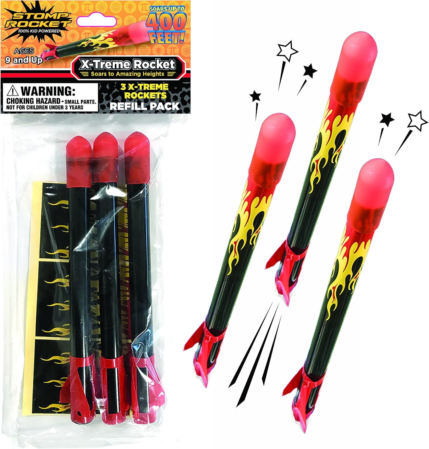Stomp Rocket X-Treme, Highest Performing Launcher for Kids, 6 Rockets
