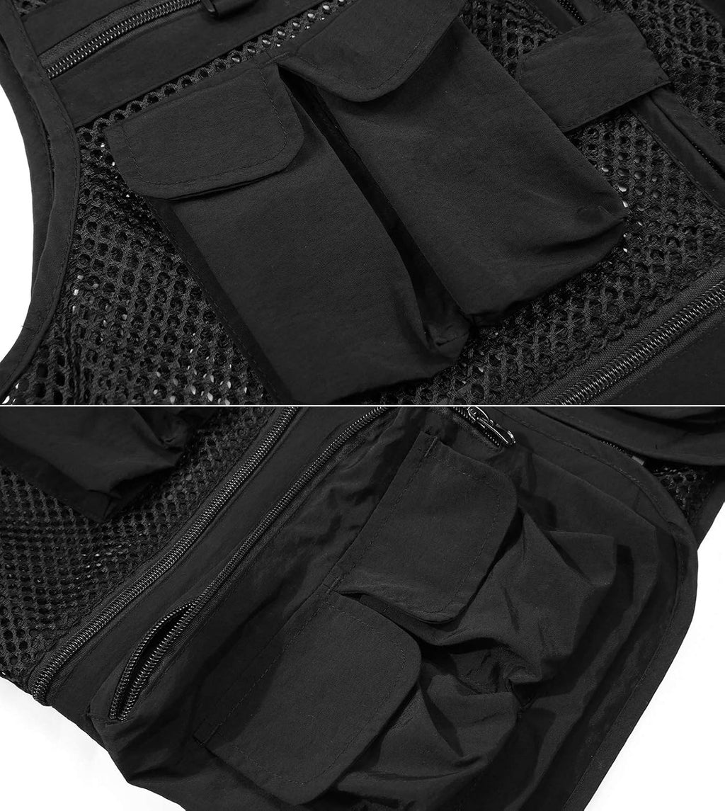 Spanye Mens Outdoor Fishing Vest Safari Travel Photography Vests Jacket Multi Pocket