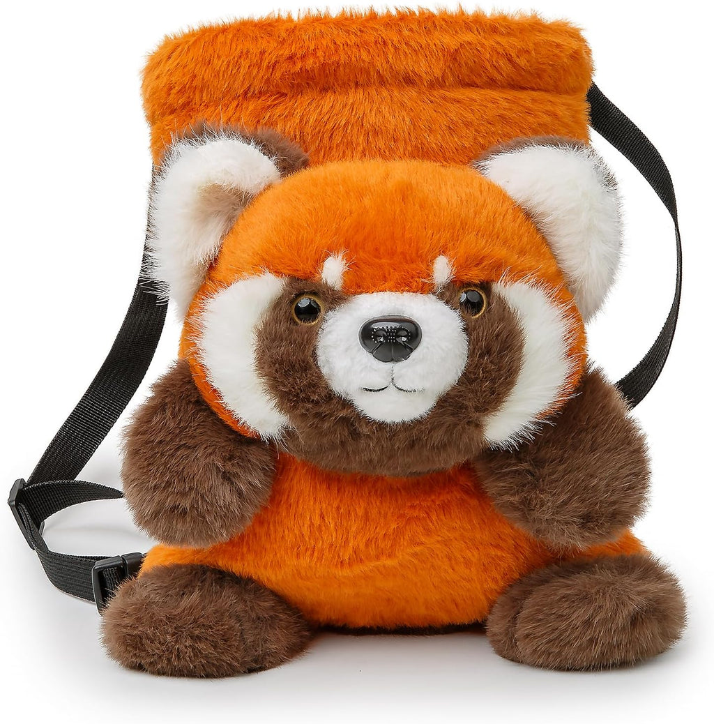 Rock Climbing Chalk BagMate, Cute Plush Animal Chalk Pouch with Drawstring Closure & Adjustable Belt, for Indoor Outdoor Bouldering Sport Climbing for Adults Kids