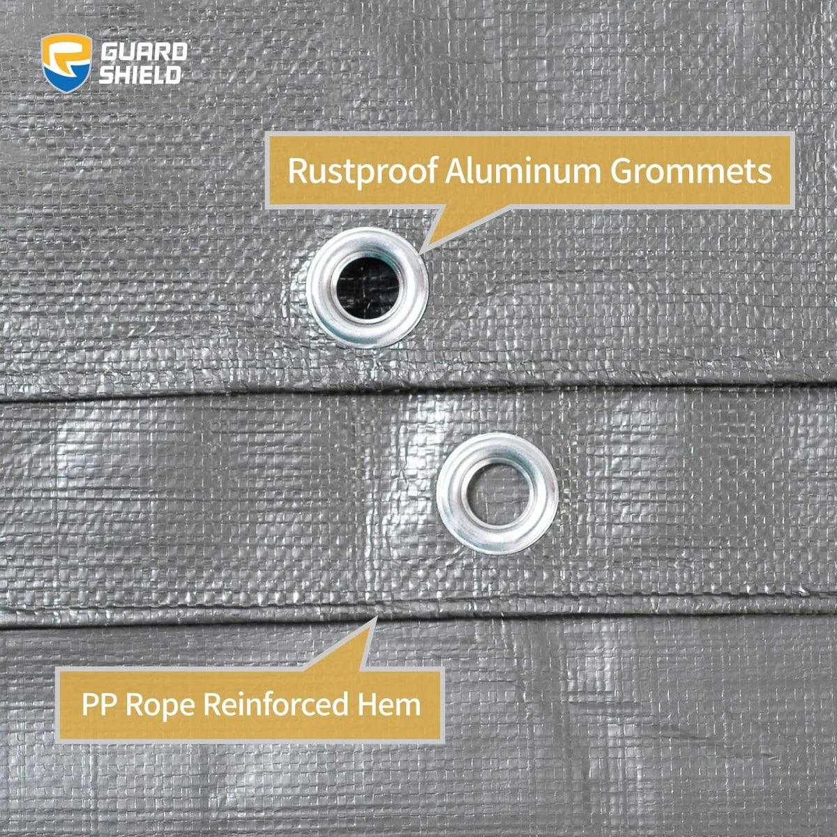 GUARD SHIELD Heavy Duty Tarp 10x12 Feet Silver/Black Multi Purpose Thick Waterproof Poly Tarp Cover 10mil