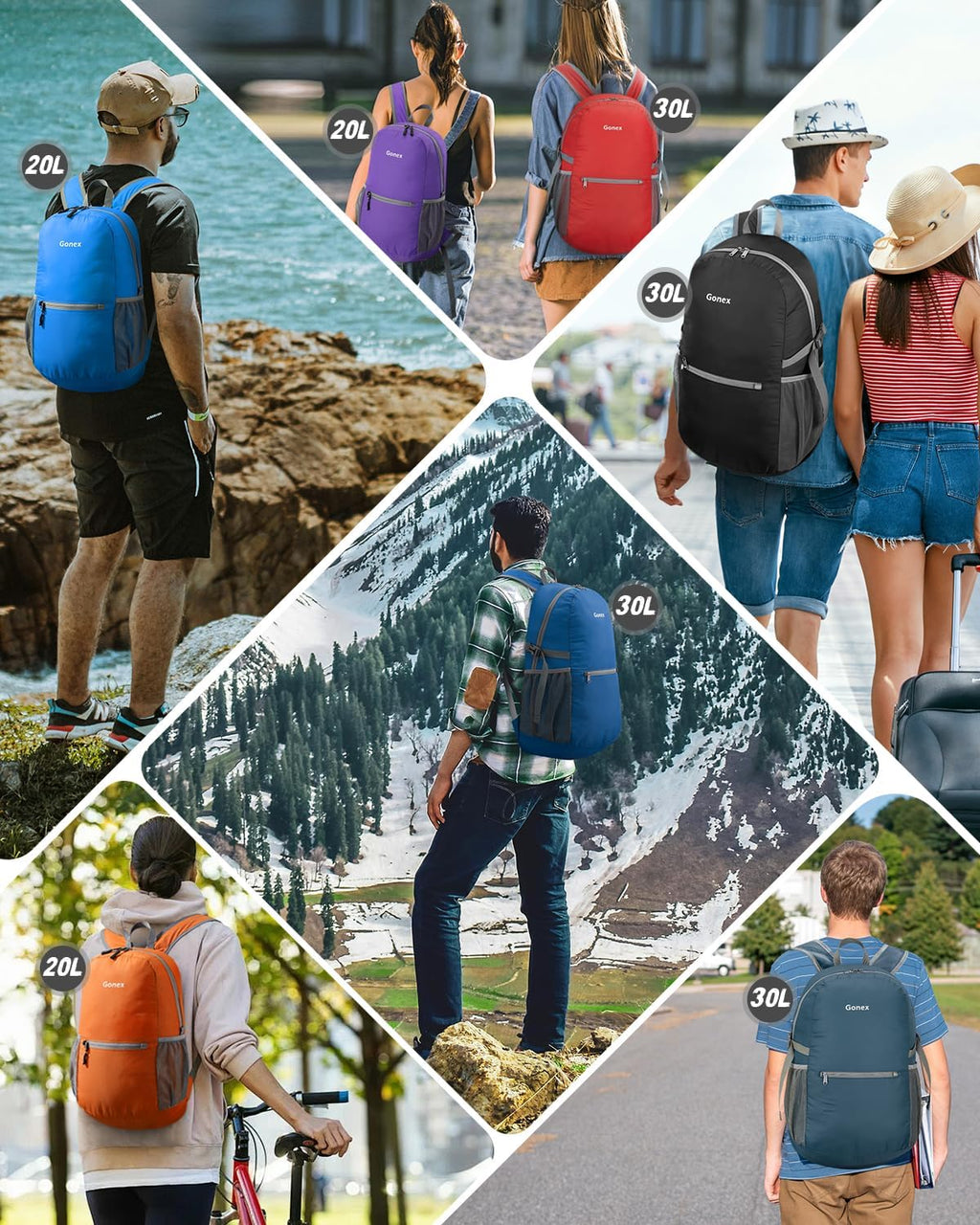 Gonex Packable Daypack Backpack 20L Lightweight Foldable Travel Bag