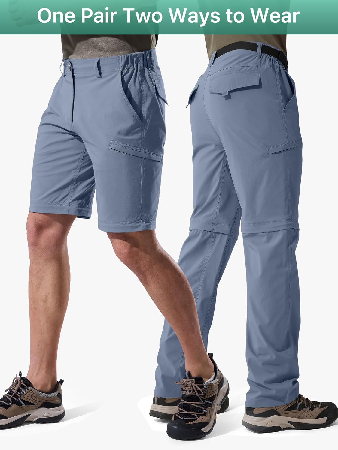 FREE SOLDIER Men's Convertible Hiking Pants Outdoor Lightweight