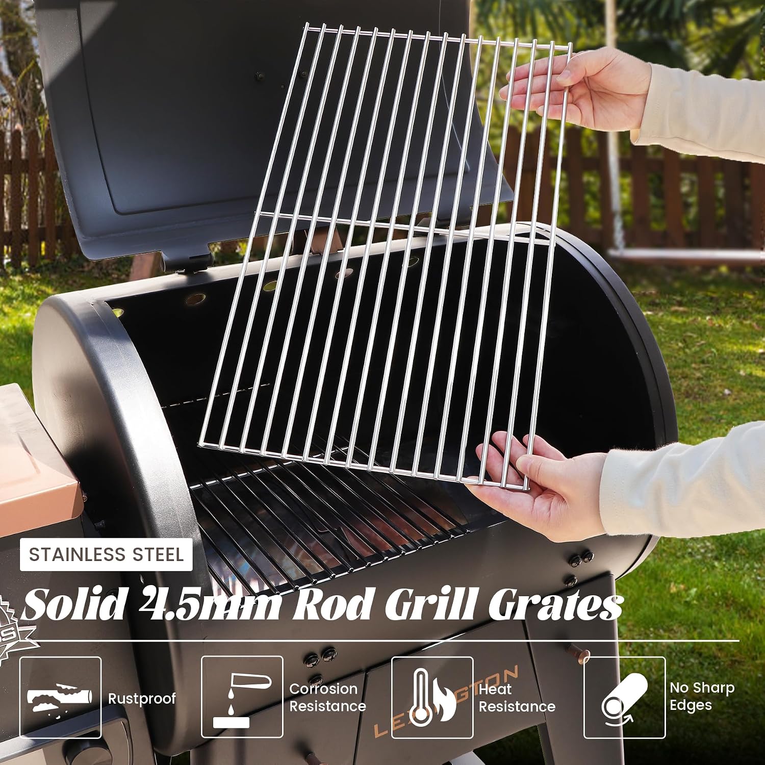 Warming Rack for Pit Boss Lexington Grill Cooking Grates Upper Grid Pitboss 500 540 Series Wood Pellet Smoker Replacement Parts Stainless Steel Grilling BBQ Accessory
