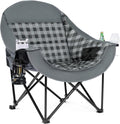 Oversized Camping Chair for Adults, 500 LBS Heavy Duty Folding Chair, Plaid