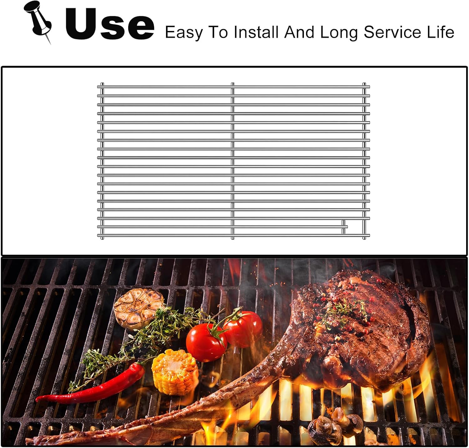 BBQ Grill Grates Replacement for DCS Grill Parts 212925 DCS BGB30-BQR, BGB30-BQRN, BGB30-BQRL, BGC30-BQ-L, BGC30-BQ-N, BGC30-BQR-L, BGC30-BQR-N,Stainless Steel Cooking Grate Ceramic Rods Grids