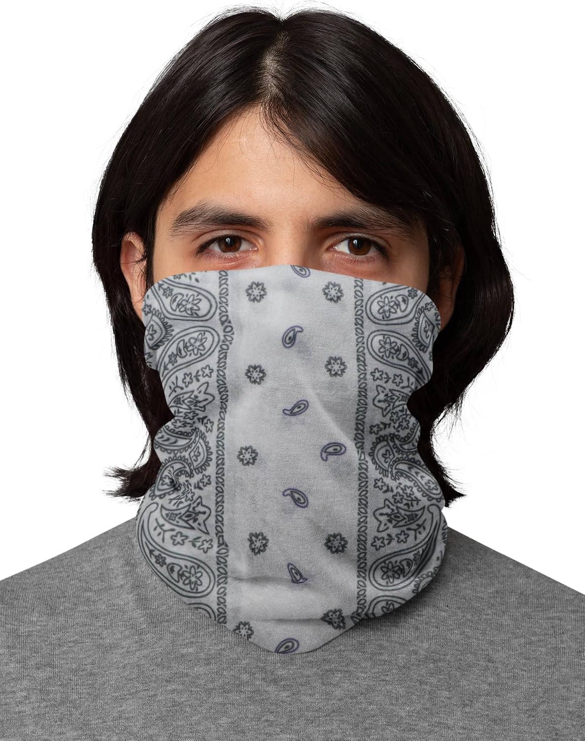 Set of 3 Paisley Bandana Neck Gaiter Tube Headwear Motorcycle Face Scarf