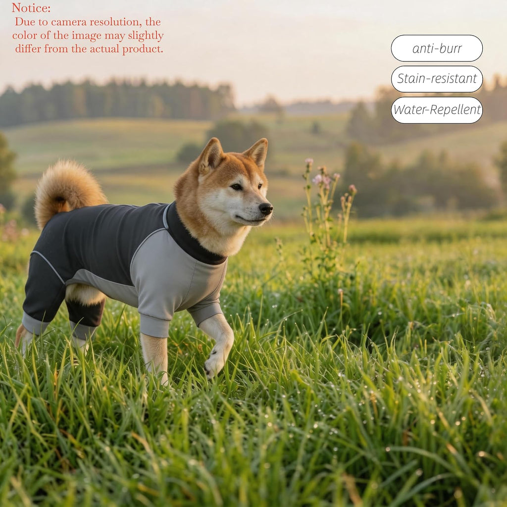 Outdoor Dog Body Suit, Water-Repellent & Dirt-Proof Dog Jumpsuit with Elastic Fit & Reflective Trims, Shedding Control, All-Weather Protection for Recovery Dogs Apparel (Meteorites, XX-Large)