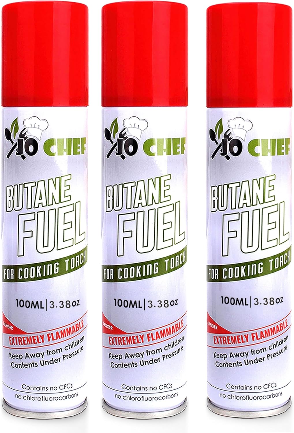 Jo Chef Butane Refill, Universal Butane Fuel for Kitchen Torch Lighters