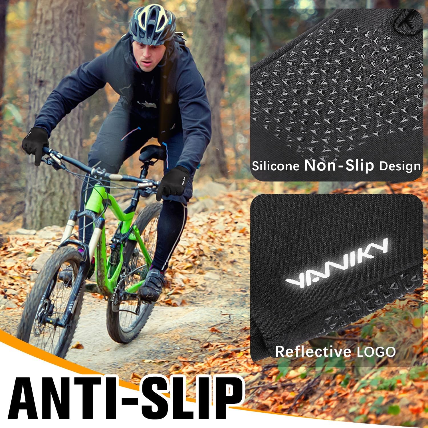 YANIKY Winter Gloves for Men Women: Windproof, Lightweight, Anti-Slip, Touch Screen, Sports Gloves for Running, Cycling, Driving, Hiking