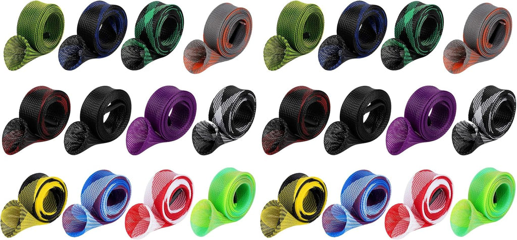 12Pcs Rod Sock Fishing Rod Sleeve, Cover Braided Mesh Rod Protector Pole Gloves Fishing Tools. Flat or Pointed End/Spinning or Casting. for Casting Sea Fishing Rod/Spinning