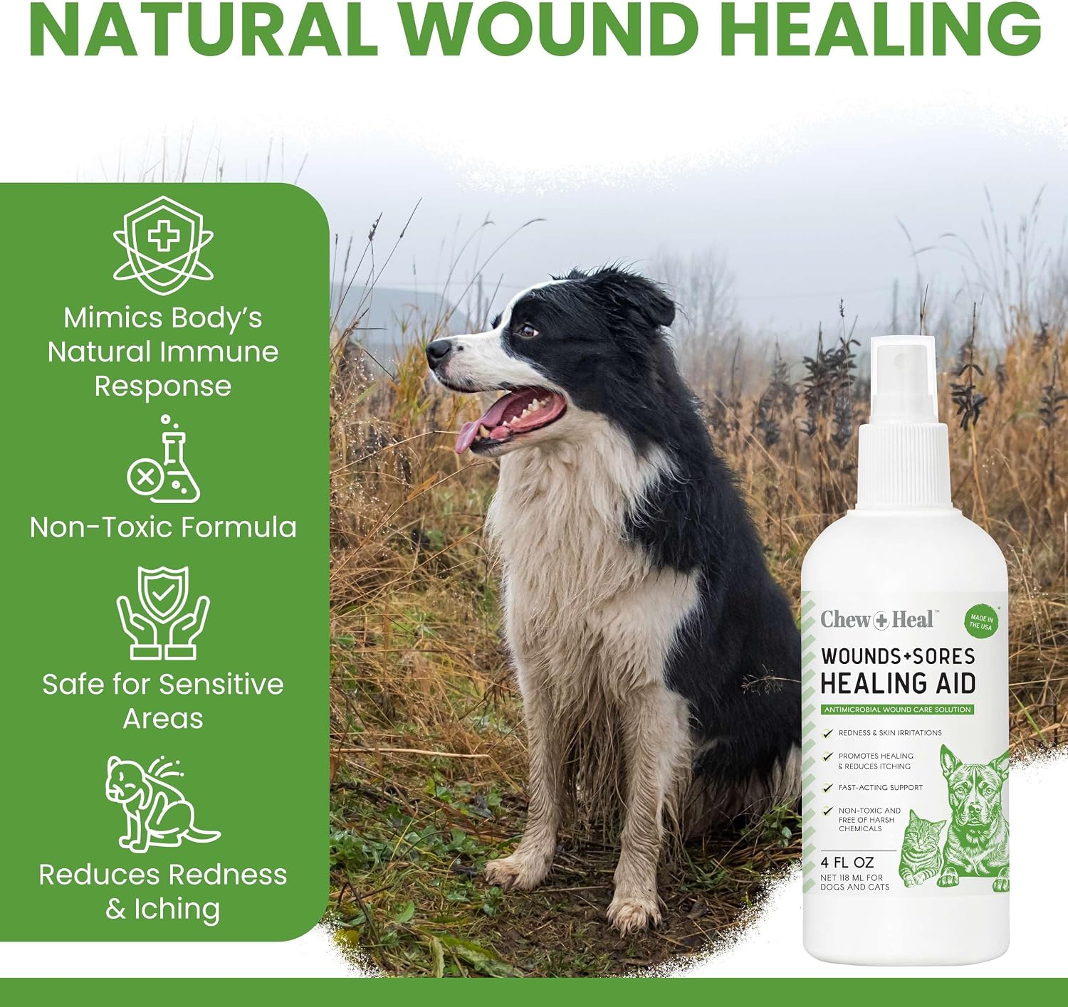 Hypochlorous Acid Spray for Dogs, 4oz - Pet Wound Care & Skin Relief